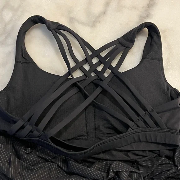 Lululemon Athletica Black Strappy Tank Top with Built in Bra with Removable Pads - Picture 5 of 5
